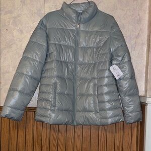 Light green time and tru puffer coat (L)